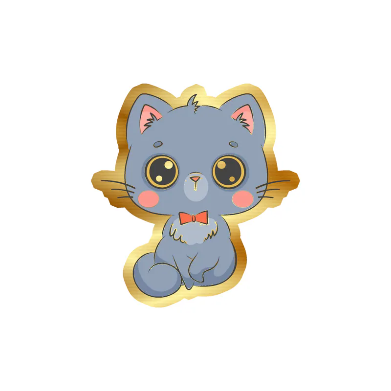 Cat Gold Chrome Vinyl Decal - Custom Size