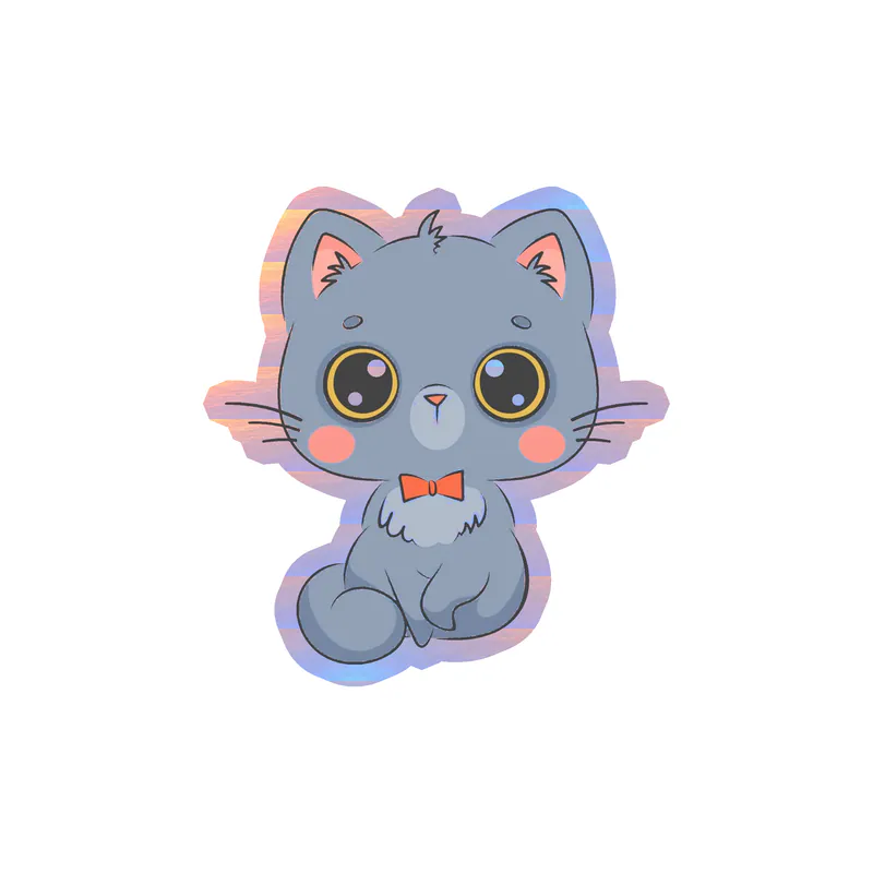 Cat Holographic Vinyl Decal - Custom Size