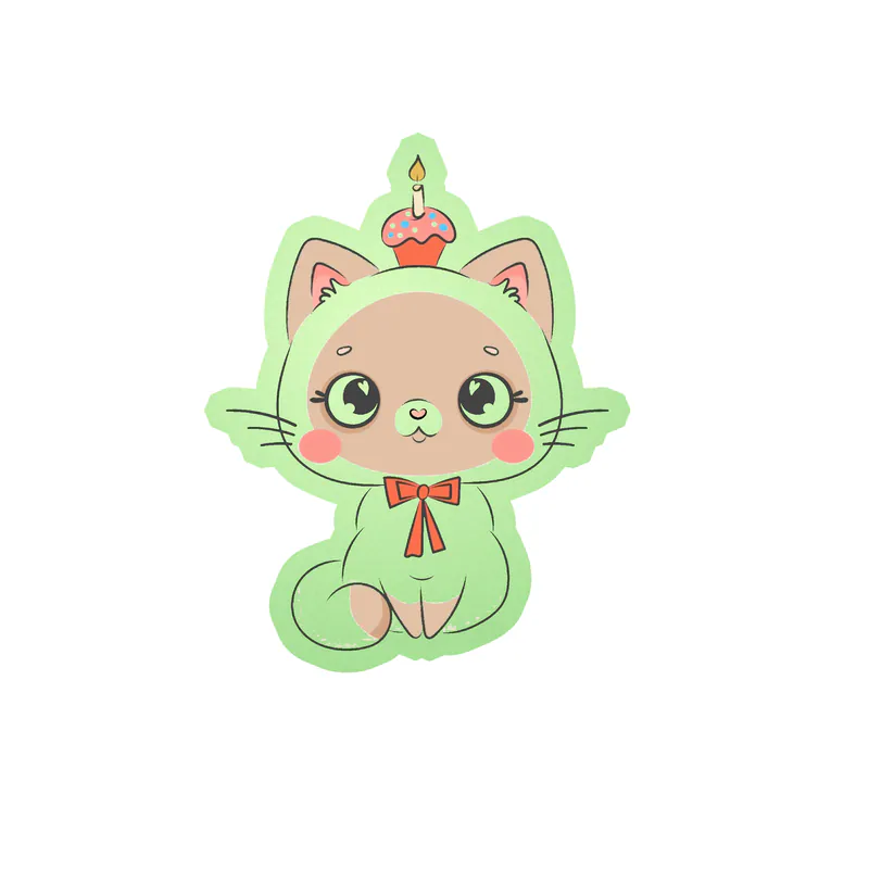 Cat Glow in the Dark Vinyl Decal - Custom Size