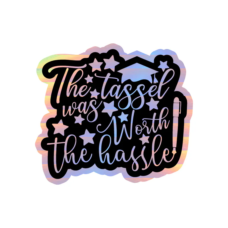 Graduation Holographic Vinyl Decal - Custom Size