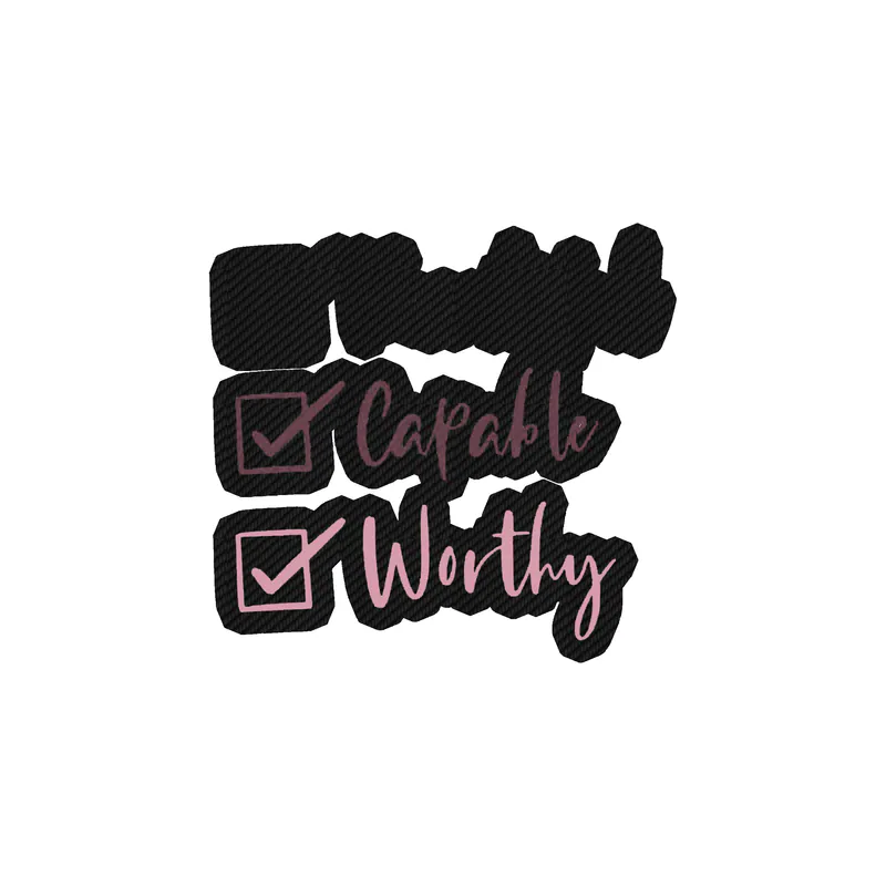 Beautiful Capable and Worthy Carbon Fiber Vinyl Decal - Custom Size