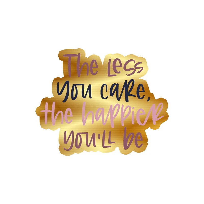 Happiness Gold Chrome Vinyl Decal - Custom Size