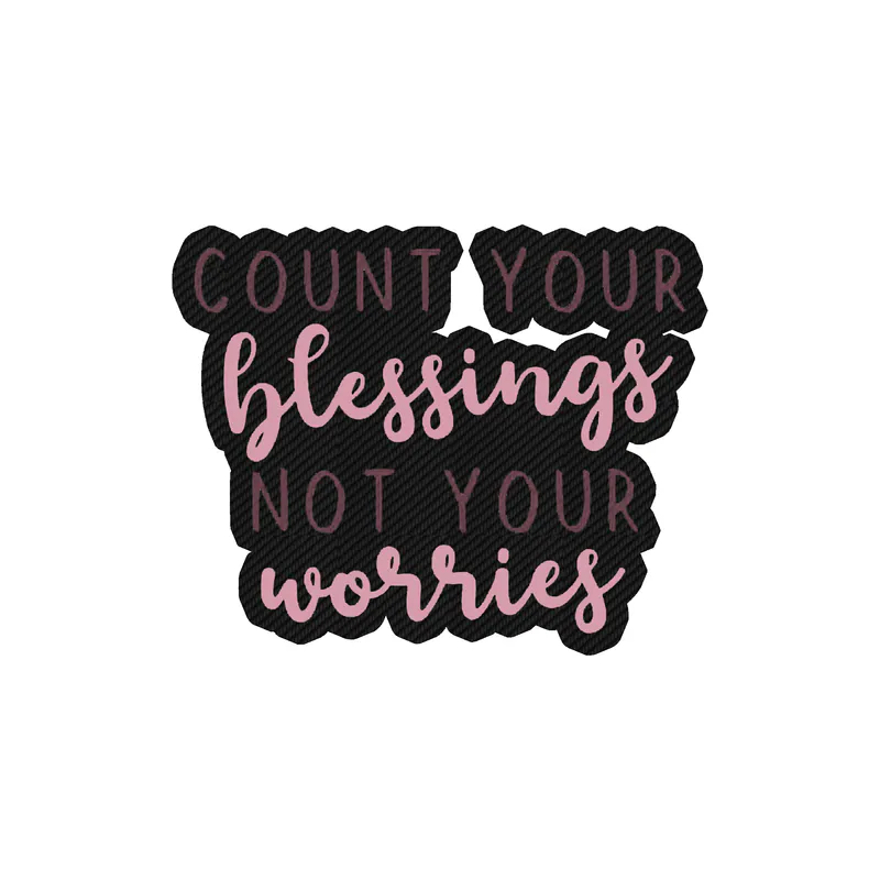 Count Your Blessings Carbon Fiber Vinyl Decal - Custom Size