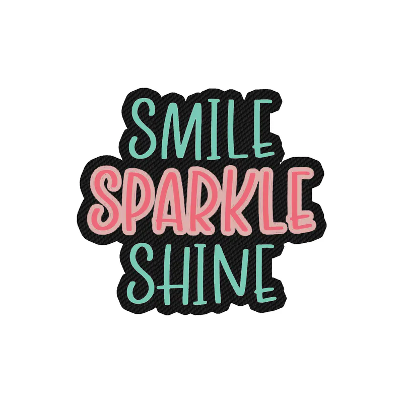 Smile Sparkle Shine Carbon Fiber Vinyl Decal - Custom Size