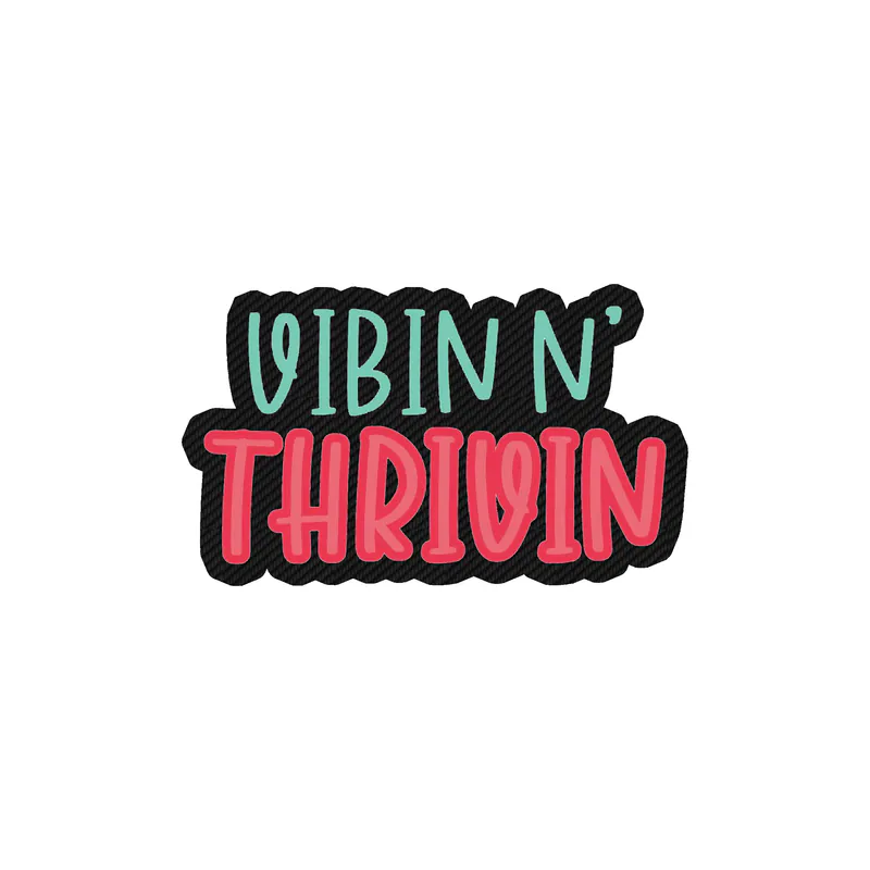 Vibing and Thriving Carbon Fiber Vinyl Decal - Custom Size