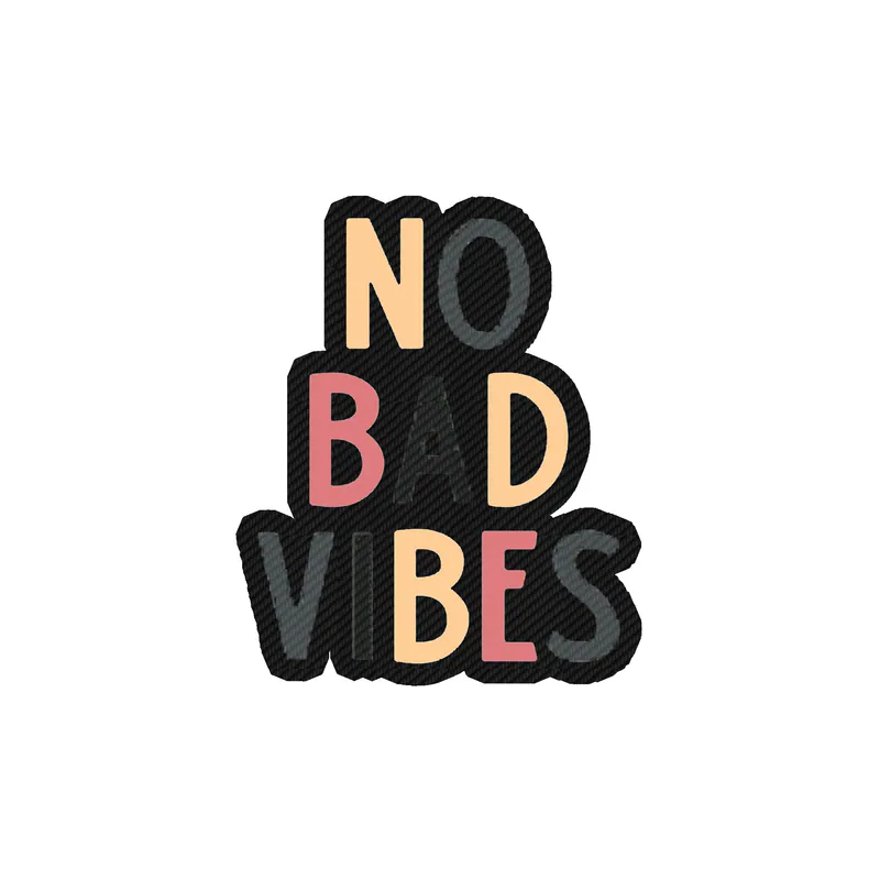 No Bad Vibes Carbon Fiber Vinyl Decal - Custom Size