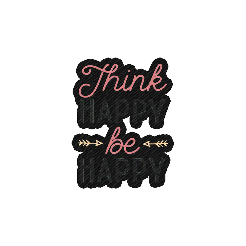 Think Happy Be Happy Carbon Fiber Vinyl Decal - Custom Size