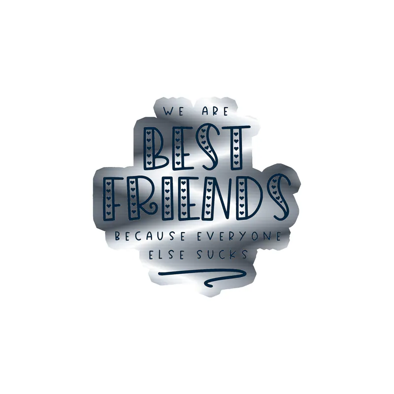 Best Friends Silver Chrome Vinyl Decal - Custom Size