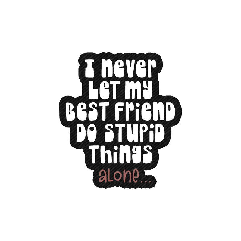 Best Friends Carbon Fiber Vinyl Decal - Custom Size