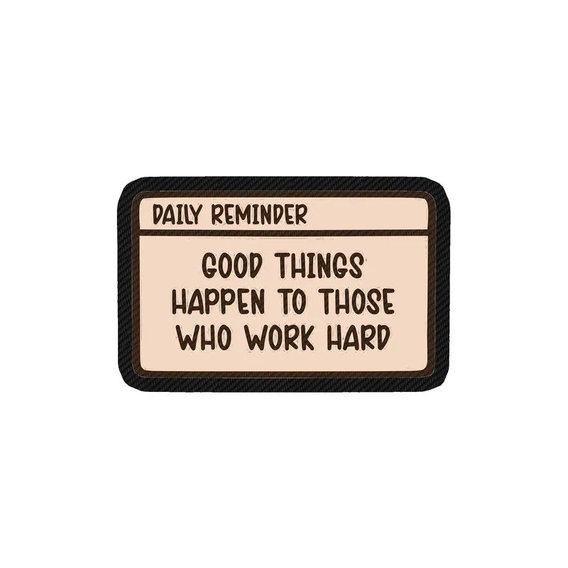 Good Things Happen to Those Who Work Hard Carbon Fiber Vinyl Decal - Custom Size