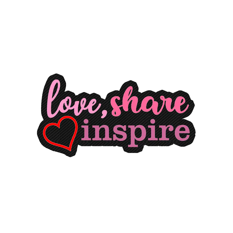 Love Share and Inspire Carbon Fiber Vinyl Decal - Custom Size