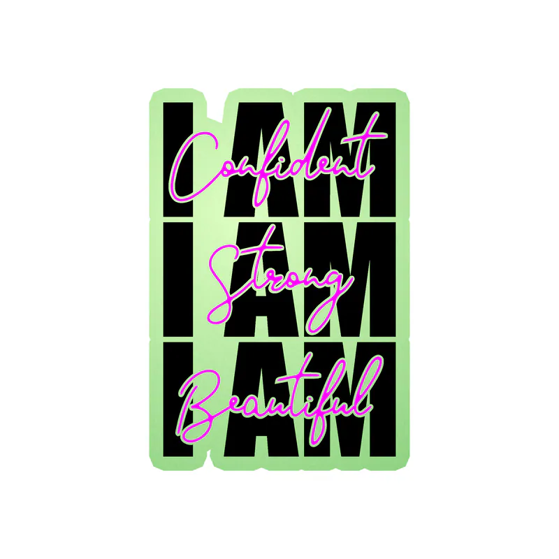 I Am Confident Glow in the Dark Vinyl Decal - Custom Size