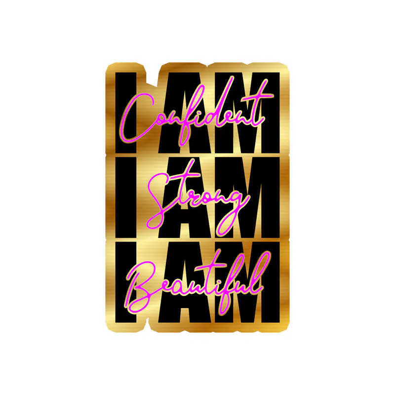 I Am Confident Gold Chrome Vinyl Decal - Custom Size