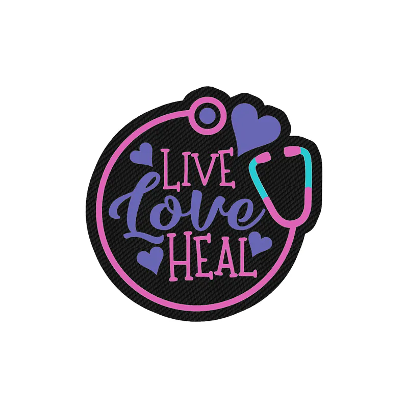 Live Love Heal Carbon Fiber Vinyl Decal - Custom Size