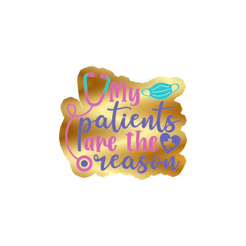 Healthcare Worker Love Gold Chrome Vinyl Decal - Custom Size