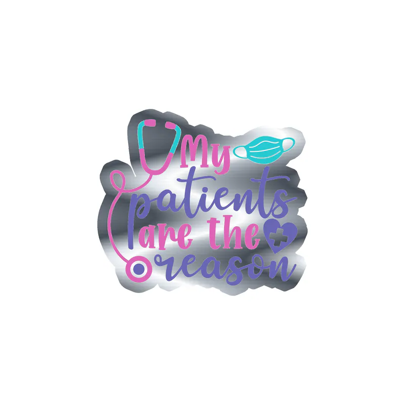 Healthcare Worker Love Silver Chrome Vinyl Decal - Custom Size
