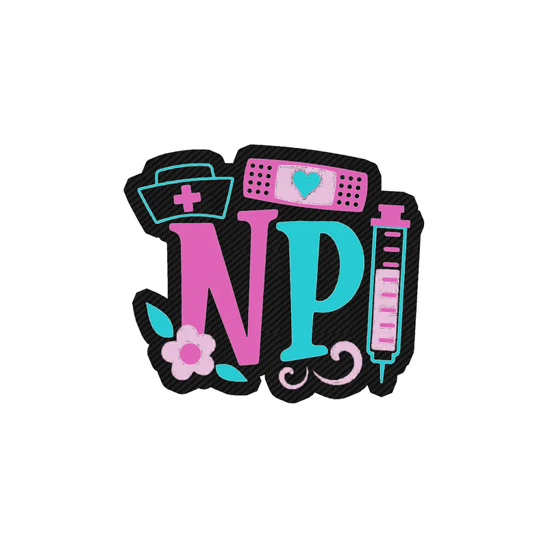 Nurse NP Carbon Fiber Vinyl Decal - Custom Size