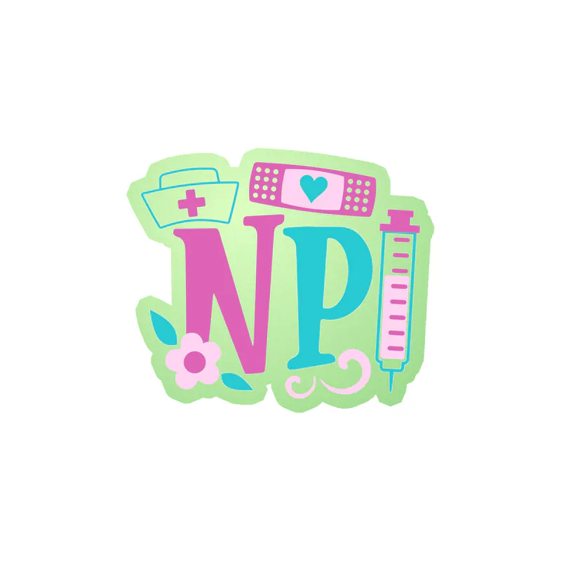 Nurse NP Glow in the Dark Vinyl Decal - Custom Size