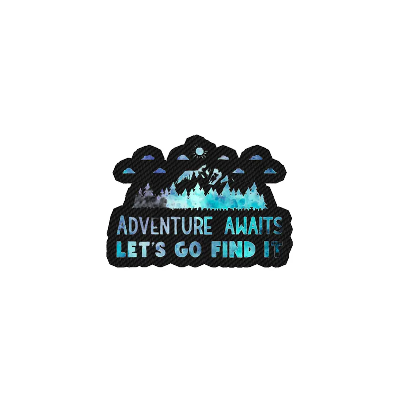 Adventure Awaits Carbon Fiber Vinyl Decal - Custom Size