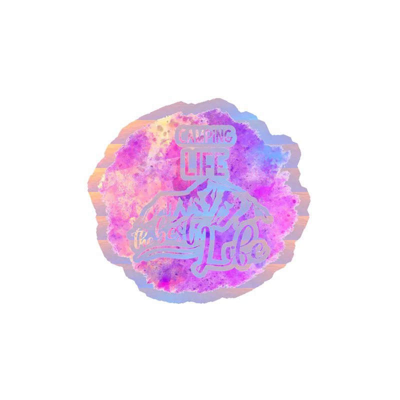 Camping Life is the Best Life Holographic Vinyl Decal - Custom Size