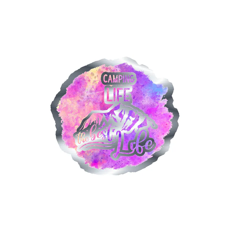 Camping Life is the Best Life Silver Chrome Vinyl Decal - Custom Size