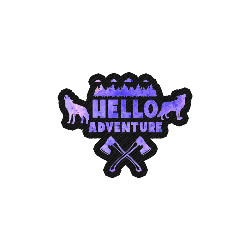 Hello Adventure Carbon Fiber Vinyl Decal - Custom Size