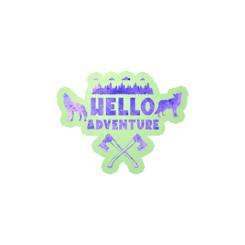 Hello Adventure Glow in the Dark Vinyl Decal - Custom Size