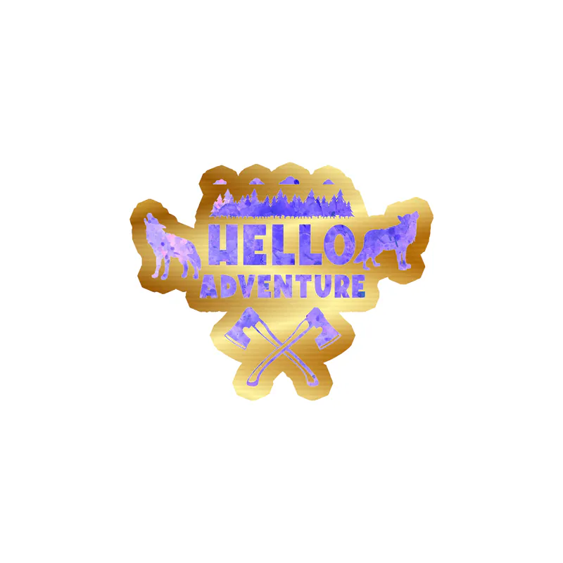 Hello Adventure Gold Chrome Vinyl Decal - Custom Size