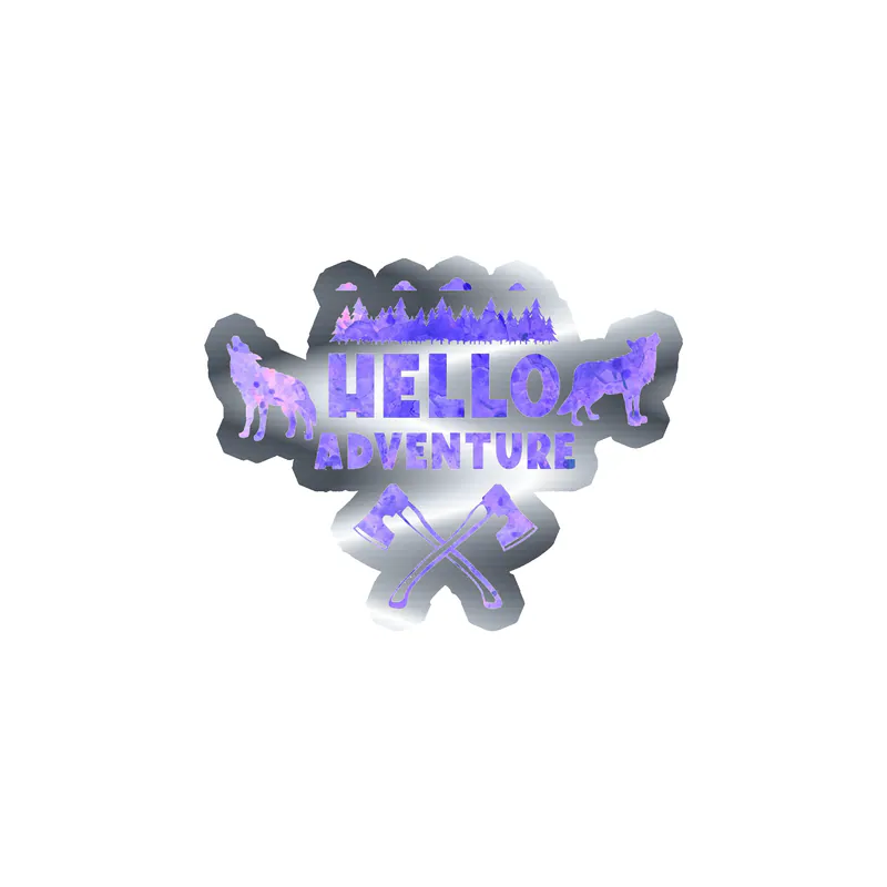 Hello Adventure Silver Chrome Vinyl Decal - Custom Size