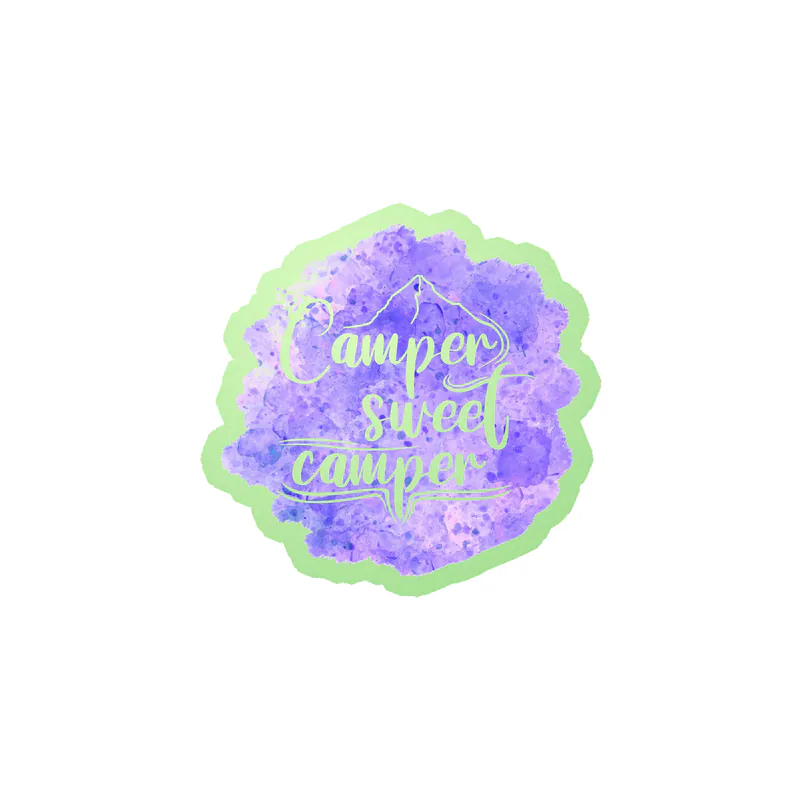 Camper Sweet Camper Glow in the Dark Vinyl Decal - Custom Size