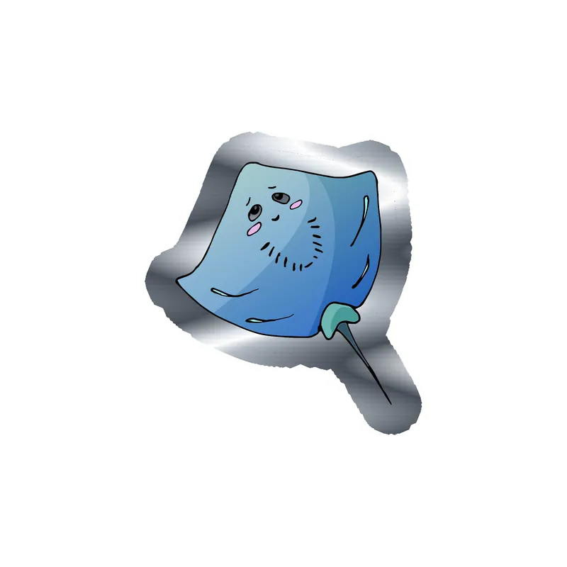 Stingray Silver Chrome Vinyl Sticker - Custom Size
