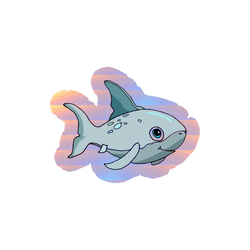 Shark Holographic Vinyl Sticker - Custom Size