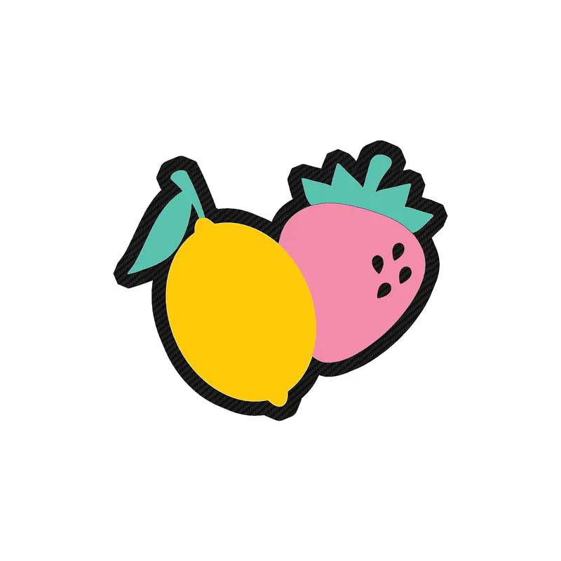 Lemon and Strawberry Carbon Fiber Vinyl Decal - Custom Size