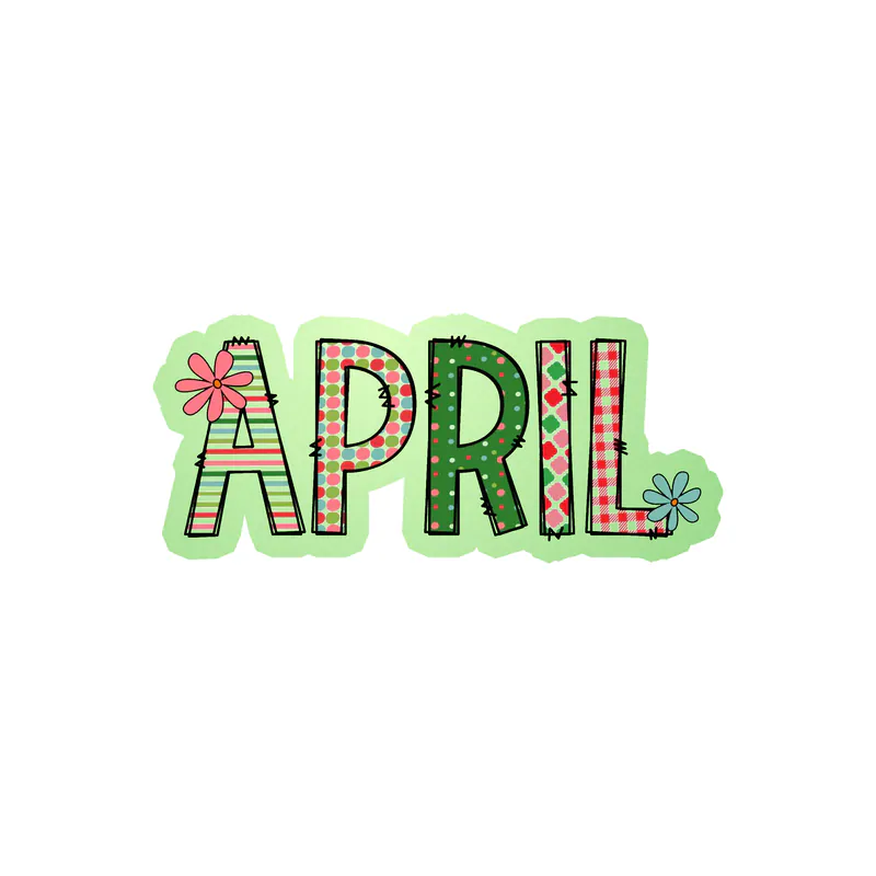April - Month - Glow in the Dark Vinyl Decal - Custom Size