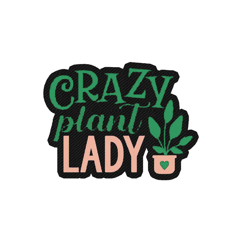 Crazy Plant Lady Carbon Fiber Vinyl Decal - Custom Size