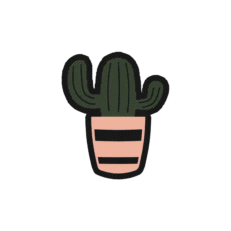 Cactus Carbon Fiber Vinyl Decal - Custom Size
