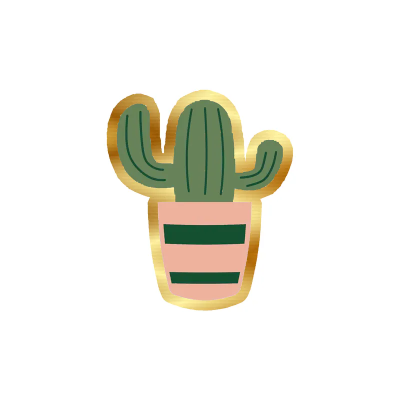 Cactus Gold Chrome Vinyl Decal - Custom Size