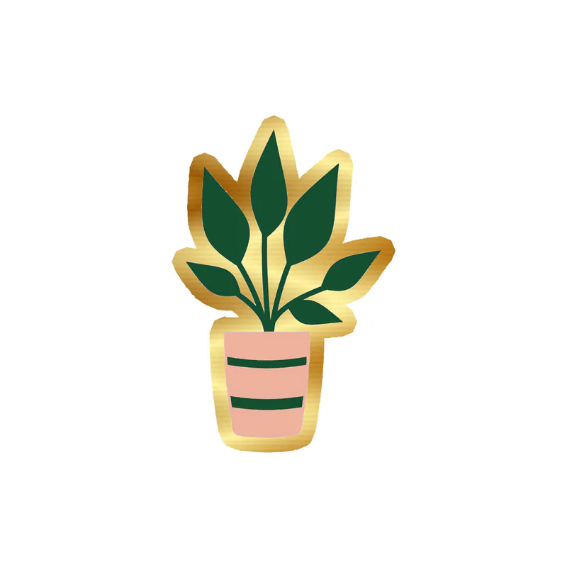Plant Gold Chrome Vinyl Decal - Custom Size