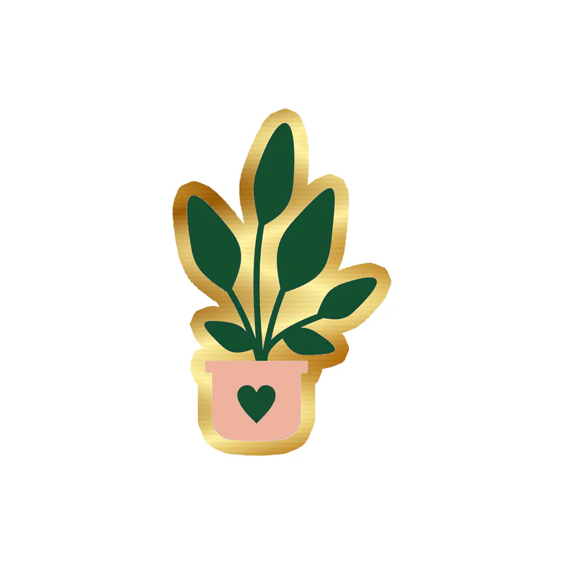 Plant Gold Chrome Vinyl Decal - Custom Size