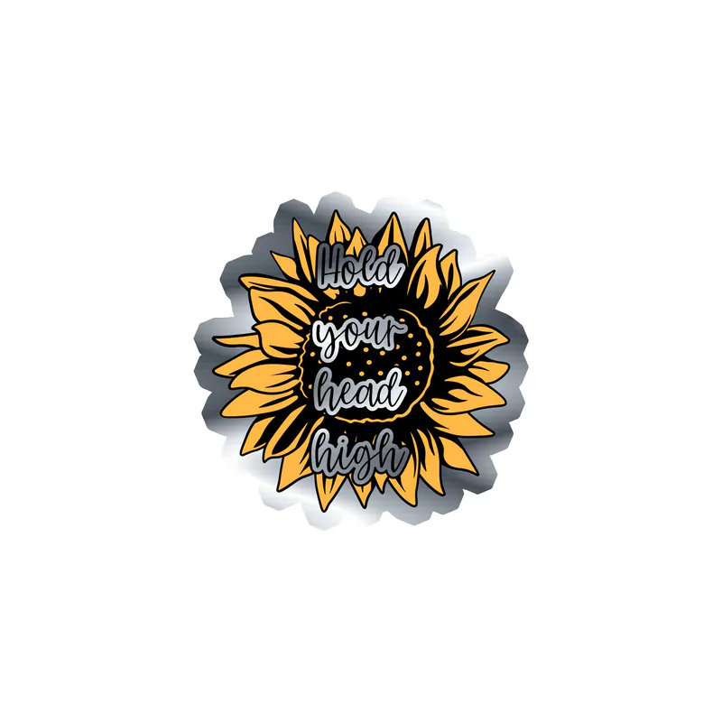 Hold Your Head High Full Color Vinyl - Silver Chrome Vinyl Sticker - Custom Size