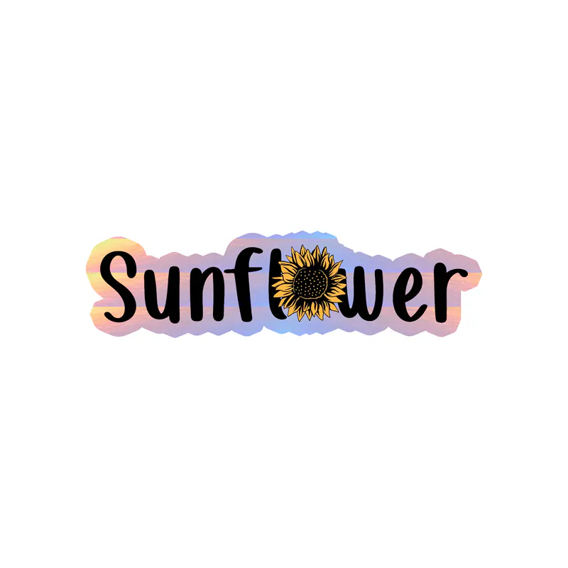 Sunflower Full Color Vinyl - Holographic Vinyl Sticker - Custom Size