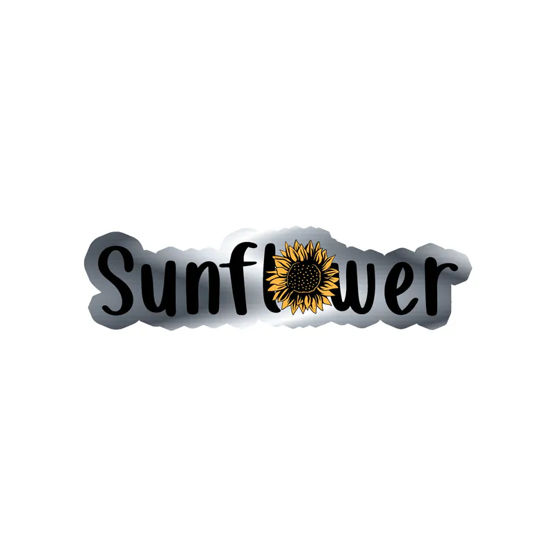 Sunflower Full Color Vinyl - Silver Chrome Vinyl Sticker - Custom Size