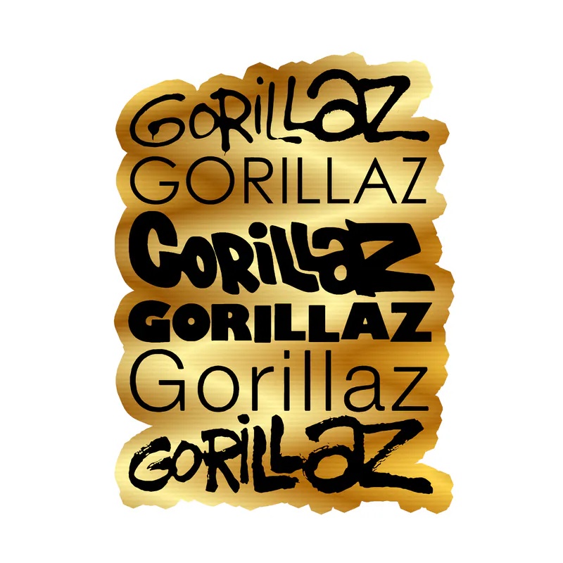 Gorillaz Gold Chrome Vinyl Decal - Custom Size