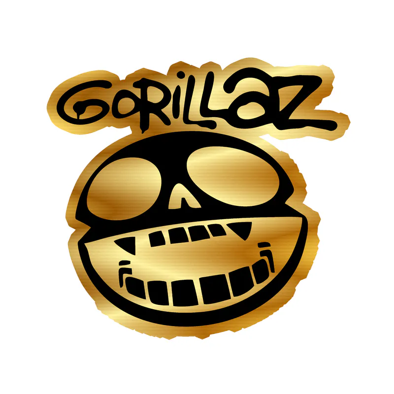 Gorillaz Gold Chrome Vinyl Decal - Custom Size