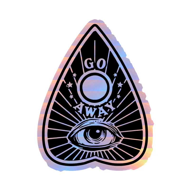 Ouija Board Planchette Holographic Vinyl Decal - Custom Size