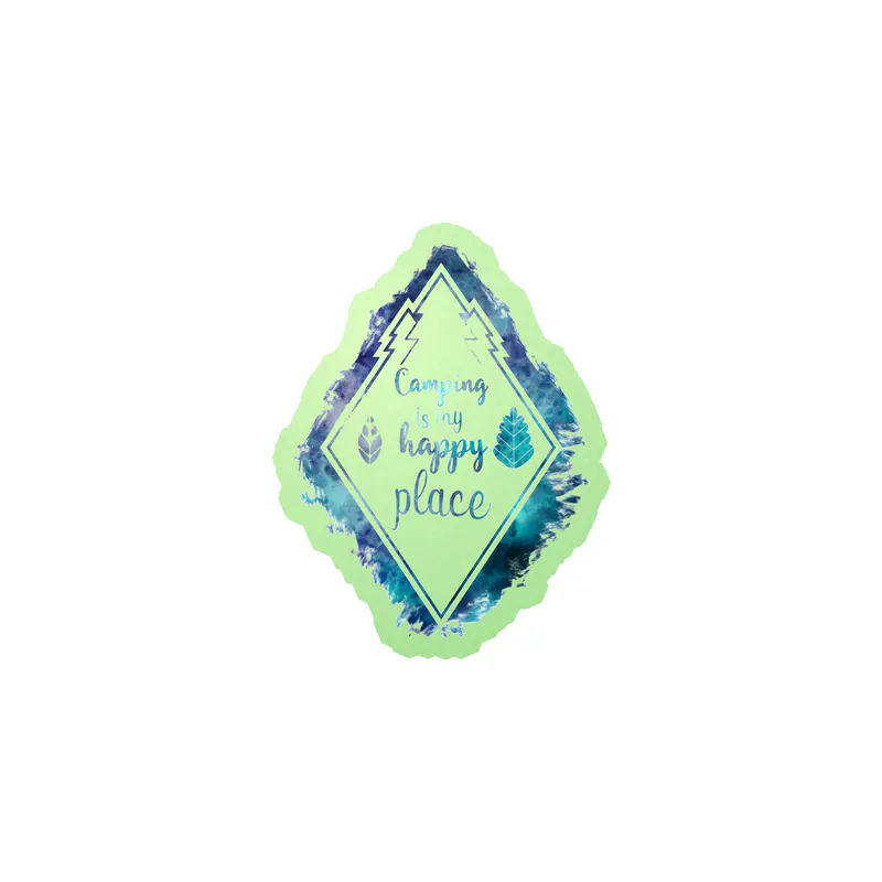 Camping Is My Happy Place Glow in the Dark Vinyl Decal - Custom Size