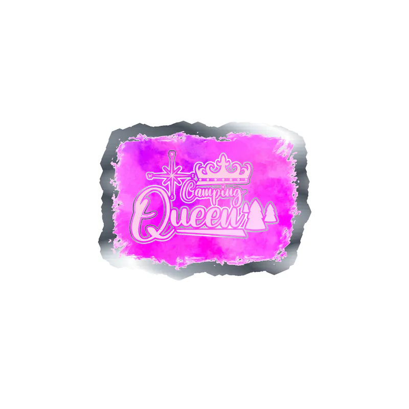 Camping Queen Silver Chrome Vinyl Decal - Custom Size