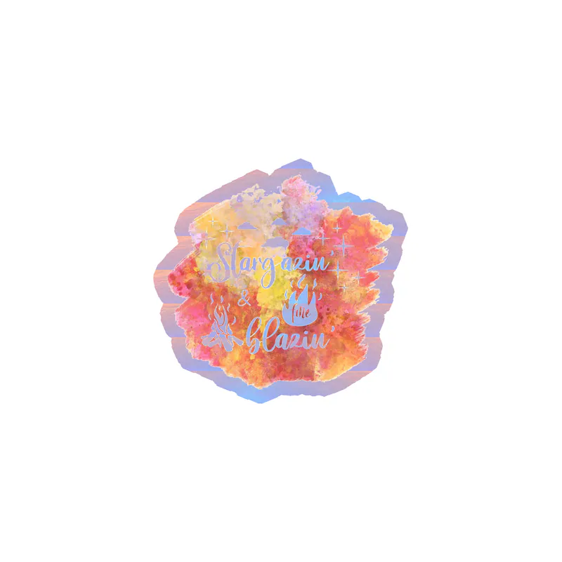 Stargazin' Fire Blazin' Holographic Vinyl Decal - Custom Size