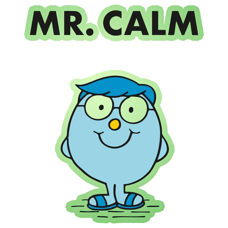 Mr. Men - Mr. Calm Glow in the Dark Vinyl Decal - Custom Size