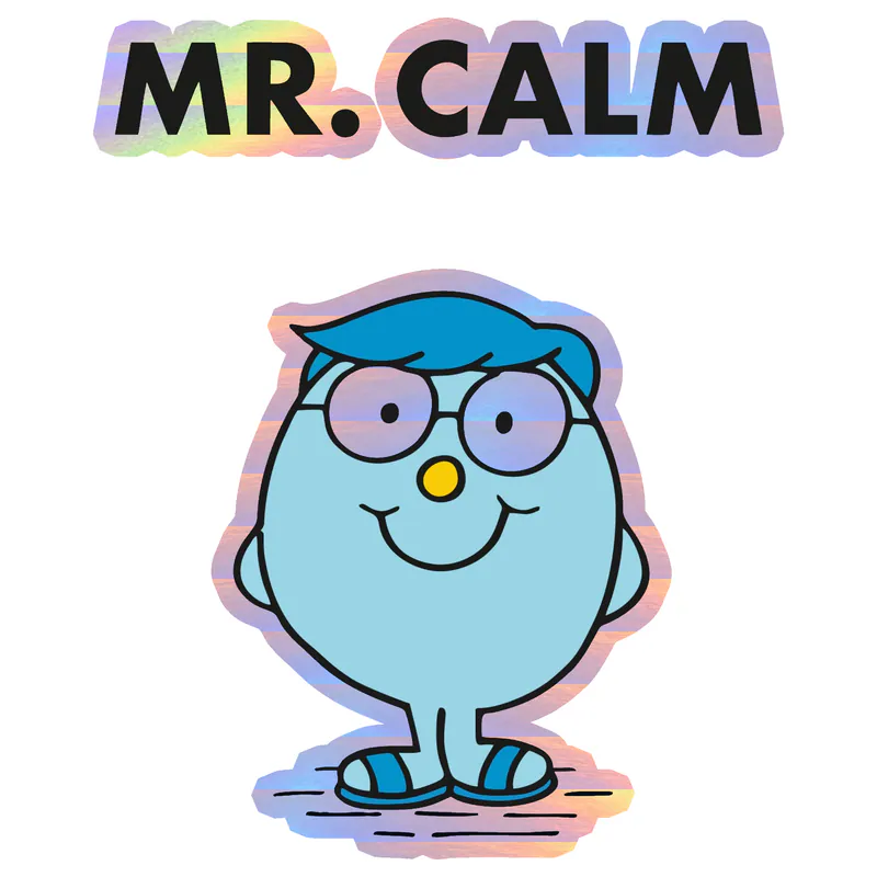 Mr. Men - Mr. Calm Holographic Vinyl Decal - Custom Size